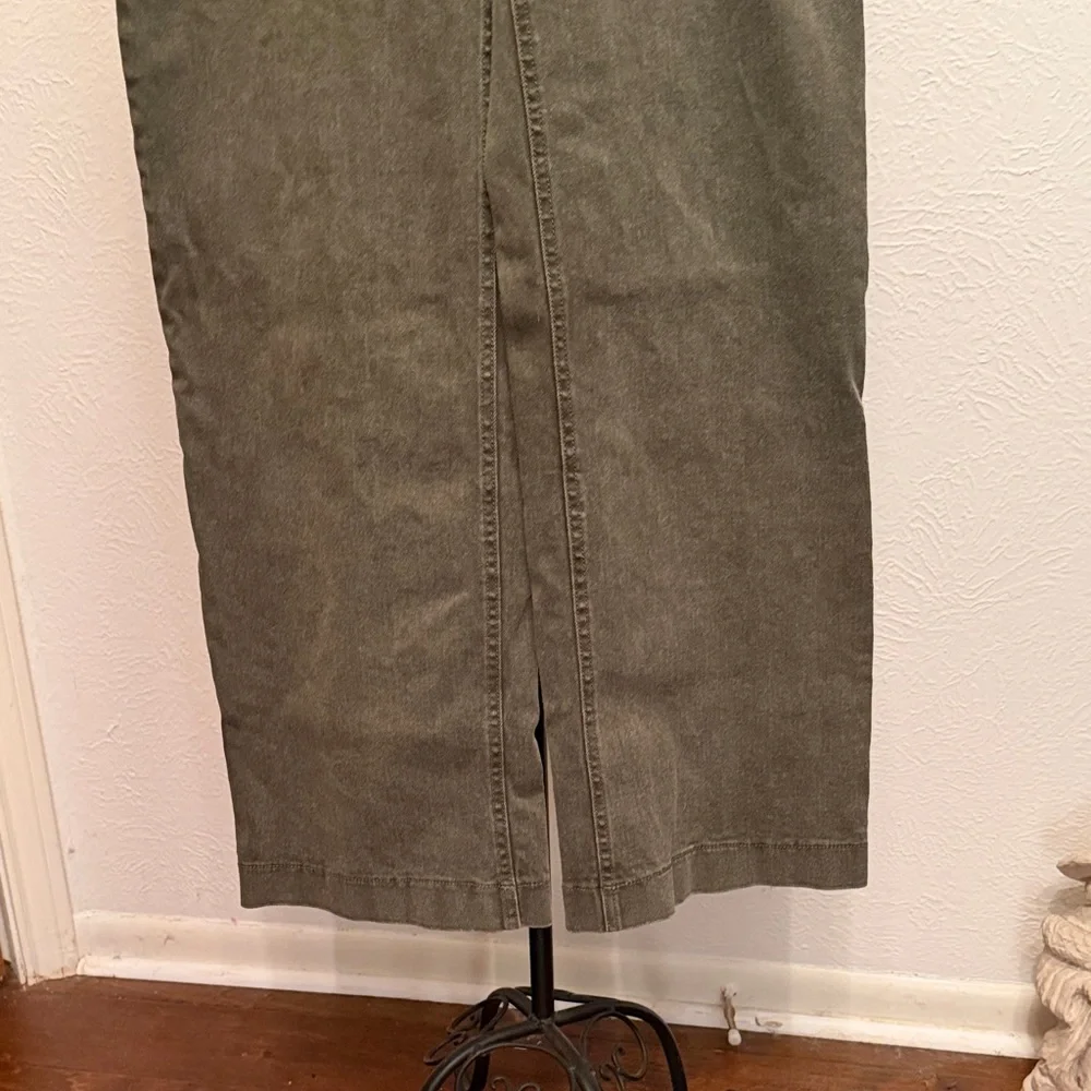 🫒🫒🫒BOGOHO🫒🫒🫒Democracy Olive Green Wide Leg Jeans-Size 4 - Picture 3 of 14